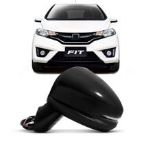 Retrovisor Fit 2014 A 2021 Eletrico C/pisca Capa Preta