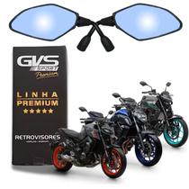 Retrovisor Gvs Mt09 Yamaha Modelo Original Haste Curta Azul