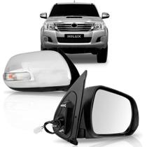 Retrovisor Hilux 2011 A 2014 Eletrico Cromado Com Pisca Retrovisor Hilux 2011 A 2014 Eletrico Cromado Com Pisca