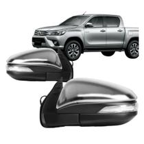 Retrovisor Hilux 2016 2017 Eletrico Com Pisca Cromado
