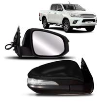 Retrovisor Hilux Srv 2016 A 2017 Elétrico Com Pisca Capa Preta