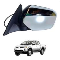 Retrovisor L200 Triton 2008 A 2012 Eletrico Cromado Esquerdo