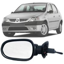 Retrovisor Lateral Esquerdo Motorista Renault Sandero Logan 2006 2007 2008 2009 com Controle Interno de Regulagem Manual