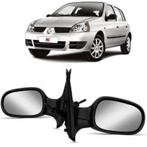Retrovisor Manual Clio 2000 01 á 2012 Com Controle Esquerdo