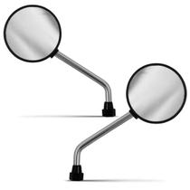 Retrovisor Mini Redondo Universal Lado Dir/Esq. Haste Cromada