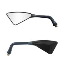 Retrovisor Moto Esportivo Semelhante Rizoma Rosca Universal Honda Preto Em Aço Par AWA