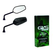Retrovisor Moto Gvs Gtx Lente Plana Preto Com Preto Par H - Gvs Sport Retrovisor Moto Gvs Gtx Lente Plana Preto Com Preto Par H - Gvs Sport
