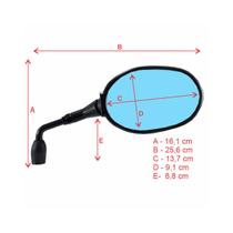 Retrovisor Triumph Tiger 800 Lente Convexa Azul P/ Motos Yamaha