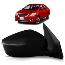 Retrovisor Versa 2016 A 2019 C/Pisca (Fino) Preto Liso