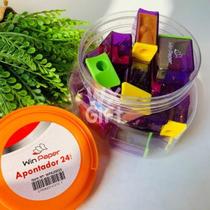 Revenda Apontador com Deposito de Glitter Colorido 24 Unids - Win paper / WX Gift