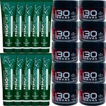 Revenda Atacado 10 Gel 30 Ervas Power 300g + 10 Pomada Massageadora Fisiofort 150g