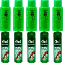 Revenda Atacado 5 Gel Detonador com 21 Ervas + 5 Gel Anti Cansaço Pernas Pés Costas e Articulações