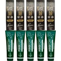 Revenda Atacado 5 Pomada Massageadora 50 Ervas 150g + 5 Pomada Fisiofort 150g