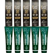 Revenda Atacado 5 Pomada Massageadora 50 Ervas 150g + 5 Pomada Fisiofort 150g