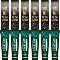 Revenda Atacado 6 Pomada Massageadora 50 Ervas 150g + 6 Pomada Fisiofort 150g