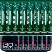 Revenda Atacado 8 Gel 30 Ervas Power 300g + 8 Pomada Massageadora Fisiofort 150g