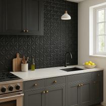 Revestimento 3D PVC Preto 25x25 Kit 50 Unidades Revestimento 3D PVC Preto 25x25 Kit 50 Unidades