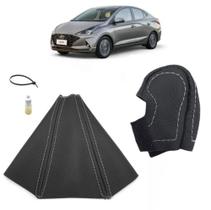 Revestimento Coifa E Capa Couro Marcha Alavanca Câmbio Manual Hb20 Sport 2020 Á 2026