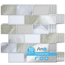 Revestimento de Parede Art3d 30 x 30 cm Bege e Branco Autoadesivo Revestimento de Parede Art3d 30 x 30 cm Bege e Branco Autoadesivo