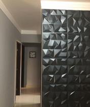 Revestimento de Parede Placas PVC 3D Londres Preta 50x50cm - decor parede interiores
