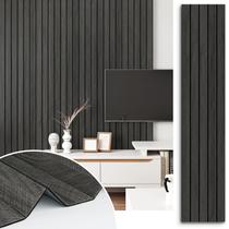 Revestimento de Parede STICKEEP Ripado 3D de Madeira Cinza e Preto 30 x 300 cm Revestimento de Parede STICKEEP Ripado 3D de Madeira Cinza e Preto 30 x 300 cm