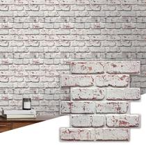 Revestimento de Parede Tijolo Falso Commomy 30x30 cm 3D em PVC Whitewash