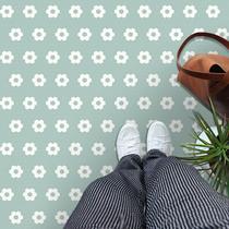 Revestimento de piso MORCART Peel and Stick, vinil azul, branco, pacote com 20