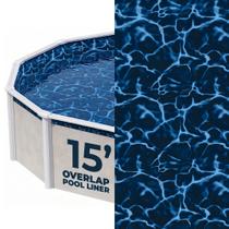 Revestimento para piscina Blue Wave Evening Bay redondo de 15 pés com sobreposição
