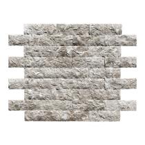 Revestimento Pedra Natural Travertino Rústico 10x30cm Aronne Branco
