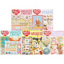 Revista Bordados Crochê Aplique Patch Kit 5 Volumes