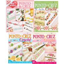Revista De Artesanato Ponto Cruz Crochê Especial Banho Kit 4