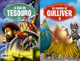 Revista em quadrinhos clássicos - a ilha do tesouro + as viagens de guliver