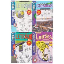Revista Palavra Cruzada Coquetel Passatempo Coleção Letrão Kit 4 Volumes Encardernados 96 Páginas cada