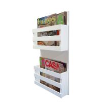 Revisteiro De Parede Porta Revistas Livros Branco Laca Revisteiro De Parede Porta Revistas Livros Branco Laca