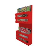 Revisteiro De Parede Porta Revistas Livros Vermelho Laca Revisteiro De Parede Porta Revistas Livros Vermelho Laca