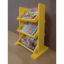 Revisteiro De Piso Chão Porta Revistas Livros Amarelo Laca