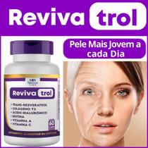 RevivaTrol. Trans Resveratrol 165 mg, Ácido Hialurônico, Colágeno Verisol, Retinol, Biotina. 60 Unid.