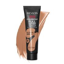 REVLON ColorStay Full Cover Longwear Matte Foundation, Heat & Sweat Resistant Lightweight Face Makeup, True Bege (320), 1.0 oz