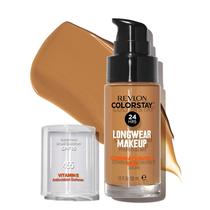 Revlon ColorStay Liquid Foundation Makeup para pele combinada/oleosa FPS 15, cobertura média total de longa duração com acabamento fosco, bege mel (455), 1,0 oz