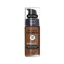 Revlon ColorStay Liquid Foundation Makeup para pele combinada/oleosa FPS 15, cobertura média total de longa duração com acabamento fosco, café expresso (610), 1,0 oz