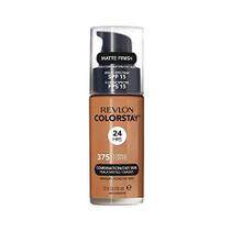 Revlon ColorStay Liquid Foundation Maquiagem para Combinação/Pele Oleosa SPF 15, Cobertura Longwear Média-Completa com Acabamento Matte, Toffee (375), 1.0 oz