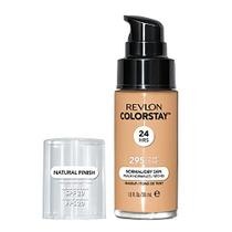 REVLON ColorStay Maquiagem para Pele Normal/Seca SPF 20, Longwear Liquid Foundation, com cobertura média-completa, acabamento natural, livre de óleo, 295 dunas, 1.0 oz