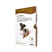 Revolution 12% 0,50 ml 5,1 a 10,0 kg 3 Pipetas Antipulgas para Cães Zoetis