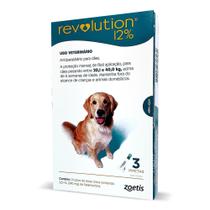 Revolution 12%- Antiparasitário para Cães de 20,1 a 40,0 Kg- com 3 Pipetas