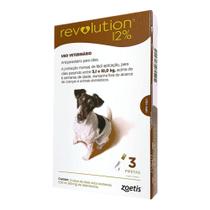 Revolution 12%- Antiparasitário para Cães de 5,1 a 10,0 Kg- com 3 Pipetas