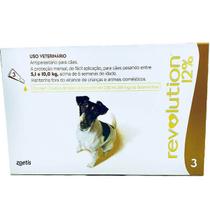 Revolution 12 Antiparasitário para Cães de 5,1 a 10kg Zoetis 3 Ampolas
