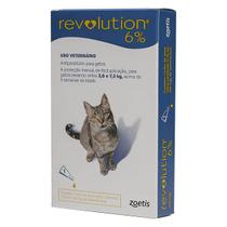 Revolution 6 Antiparasitário Gatos 2,6kg até 7,5kg Zoetis 1 Ampolas