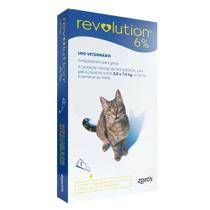 Revolution 6% Gato de 2,6kg a 7,5kg Pulgas 1 Pipeta Zoetis