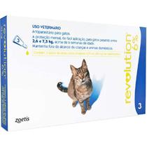 Revolution 6% Gatos entre 2,6 e 7,5kg - 0,75ml - 3 pip AZUL - Zoetis