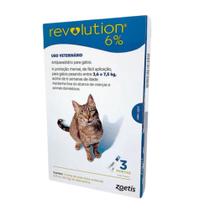 Revolution Para Gatos De 2,6kg A 7,5 Kg C/ 3 Pipetas Zoetis